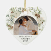 Botanische eucalyptus groen 2023 Kerstmis Keramisch Ornament (Achterkant)