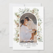 Botanische eucalyptus groen aangepaste kerst feestdagenkaart (Voorkant)