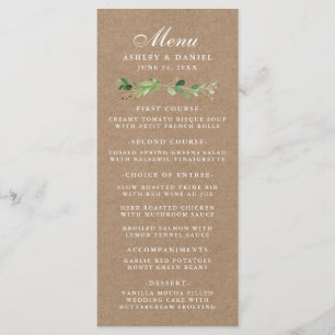 Botanische eucalyptus groen bruiloft kraft menu