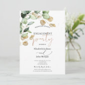 Botanische eucalyptus groen Verloving Kaart (Staand voorkant)