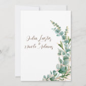 Botanische Eucalyptus Groene Bladeren Krans Trouwe Kaart (Achterkant)