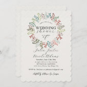 Botanische Eucalyptus Leaf Krans Trouwdouche Kaart (Voorkant / Achterkant)