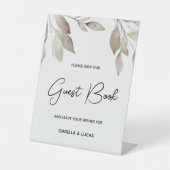 Botanische eucalyptus Leaves Weddenschap Reclamebord Met Voetstuk (Voorkant)