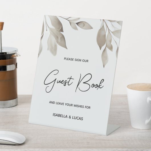 Botanische eucalyptus Leaves Weddenschap Reclamebord Met Voetstuk (Insitu)