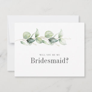 Botanische Eucalyptus Loof Bruidsmeisje Kaart Notitiekaartje