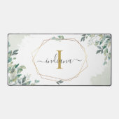 Botanische Eucalyptus Monogram Script Waterverf Bureaumat (Voorkant)