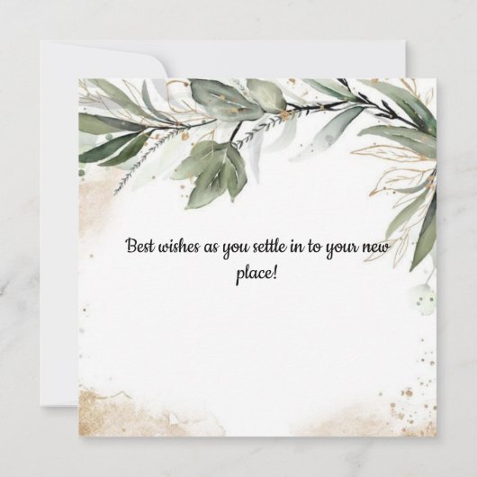 Botanische Eucalyptus New Home Housewarming Kaart (Achterkant)