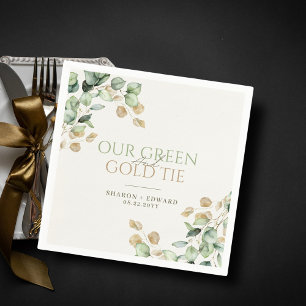 Botanische Eucalyptus Onze Groen & Goud Stropdas b Servet