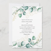 Botanische eucalyptus rustiek groen bruiloft kaart (Voorkant)