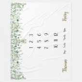 Botanische Eucalyptus Twin Mijlsteen Fleece Deken (Voorkant)