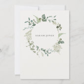 Botanische Eucalyptus Watercolor Bruiloft Feest Bedankkaart (Achterkant)