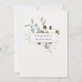 Botanische Eucalyptus Waterverf met baard Save The Date (Achterkant)