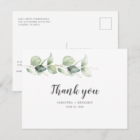 Botanische Eucalyptus Waterverf olievlek Briefkaart (Voorkant / Achterkant)