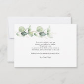 Botanische Eucalyptus Waterverf Rustic Wedding Bedankkaart (Achterkant)
