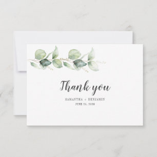 Botanische Eucalyptus Waterverf Rustic Wedding Bedankkaart