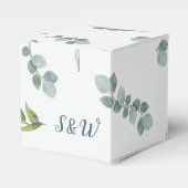 Botanische eucalyptusbladeren Weddenschap Bedankdoosjes (Voorkant Zijde)