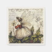 botanische fee met Antiek script Servet (Voorkant)