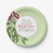 Botanische feestdag Greenery Kerstmis op maat Papieren Bordje (Voorkant)