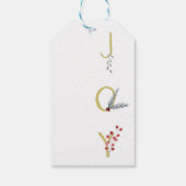 Botanische feestdag - Joy Rustic Gold Minimal Part Cadeaulabel (Achterkant)