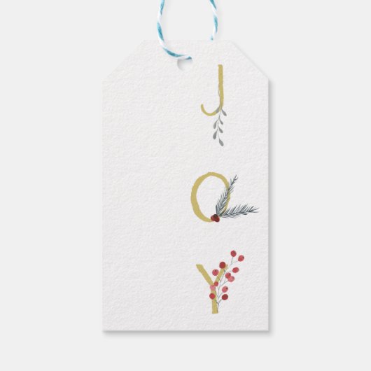 Botanische feestdag - Joy Rustic Gold Minimal Part Cadeaulabel (Achterkant)