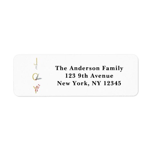 Botanische feestdag - Joy Rustic Gold Minimal Part Etiket (Voorkant)