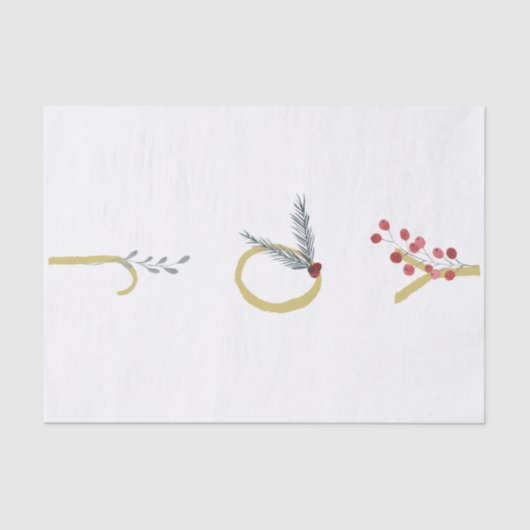 Botanische feestdag - Joy Rustic Gold Minimal Part Tissuepapier (Voorkant)