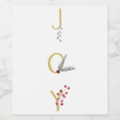 Botanische feestdag - Joy Rustic Gold Minimal Part Wijn Etiket (Enkel label)