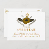 Botanische flora bespaart het Briefkaart Datum (Voorkant / Achterkant)