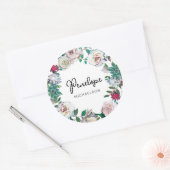 botanische flora met flacon met naam ronde sticker (Envelop)