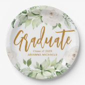 Botanische Floral Afstuderen het Afstuderen van he Papieren Bordje (Voorkant)