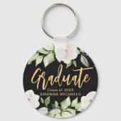 Botanische Floral Afstuderen Script Afstuderen Bla Sleutelhanger (Voorkant)