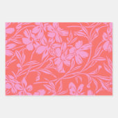 Botanische Floral Boho Art Design in Roze en Rood Inpakpapier Vel (Voorkant 2)