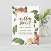 botanische floral bruiloft doucheuitnodiging kaart (Staand voorkant)