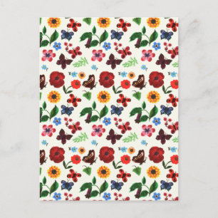 Botanische Floral Butterfly Briefkaart