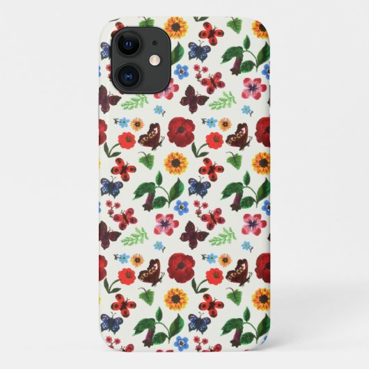 Botanische Floral Butterfly Case-Mate iPhone Case (Achterkant)