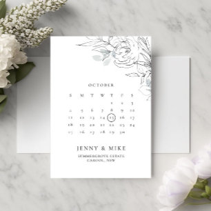 Botanische Floral Calendar sparen de Uitnodiging v