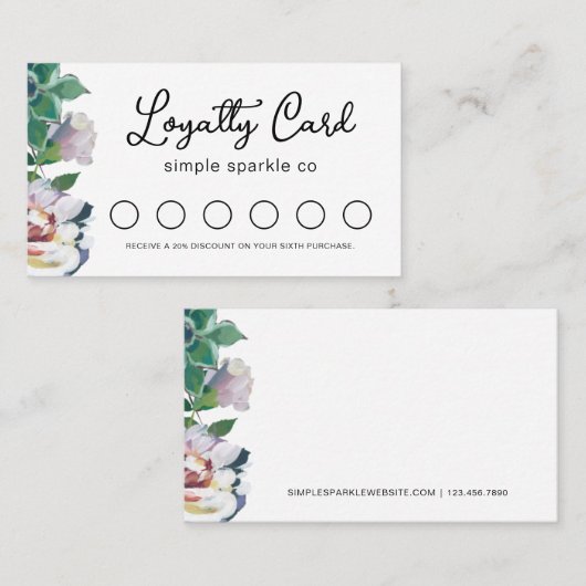  botanische Floral en Succulent Klantenkaartje (Voorkant / Achterkant)