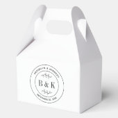 Botanische Floral Fun Monogram Weddenschap Paars N Bedankdoosjes (Voorkant)