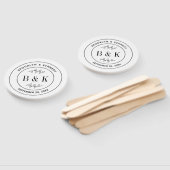 Botanische Floral Fun Monogram Weddenschap Paars N Handwaaier (Niet-gemonteerd)