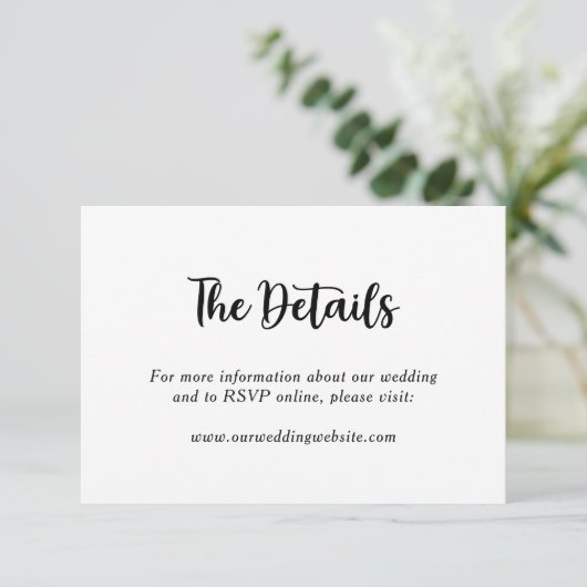 Botanische Floral Fun Monogram Weddenschap Paars N Informatiekaartje (Staand voorkant)