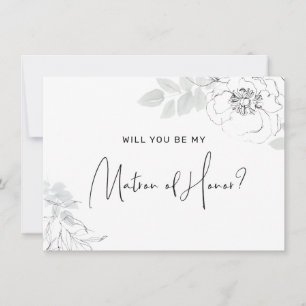 Botanische Floral Illustration Matron of Honor Car Bedankkaart