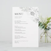 Botanische Floral Illustration Menu Card (Staand voorkant)