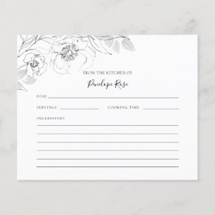 Botanische Floral Illustration Name Recipe Card