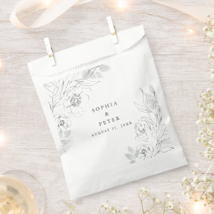 Botanische Floral Illustration Wedding Favor Bag Bedankzakje