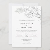 Botanische Floral Illustration Wedding Invitation Kaart (Voorkant)