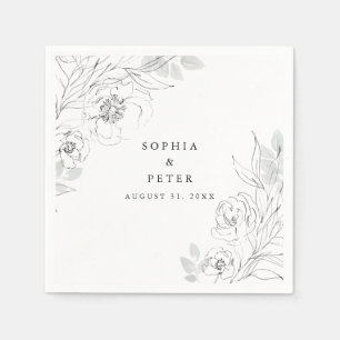 Botanische Floral Illustration Wedding Servet