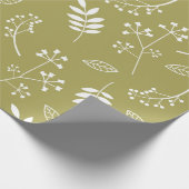 Botanische Floral laat groene olijven groen Cadeaupapier (Hoek)