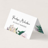 Botanische Floral met  Manuscript en QR Code Visitekaartjes (Voorkant)