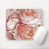 Botanische Floral Peony Blush Pink Rose Muismat (Met muis)