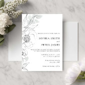 Botanische Floral Sketch Weddenschap Kaart